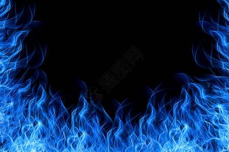 各种形状的火焰蓝色背景设计图片