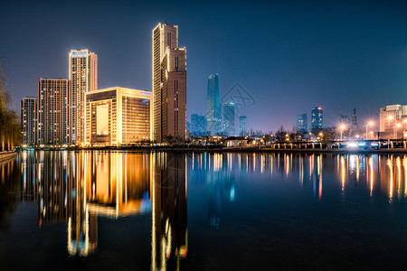 天津海河沿岸夜景海岸高清图片素材