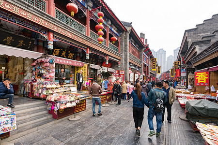 天津街古文化街景色背景
