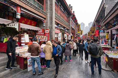 天津街古文化街景色背景