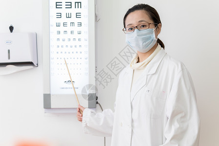医生眼睛眼科医生检查眼睛背景