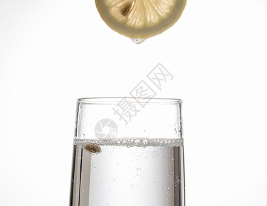 小泡泡柠檬汽水玻璃杯棚拍背景