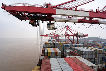 港口物流运输船高清图片素材