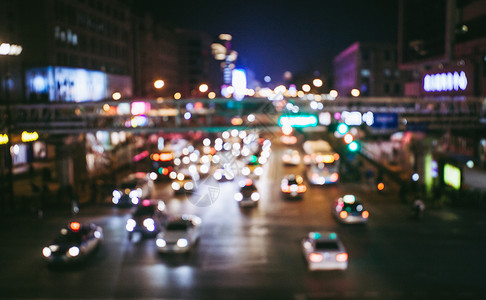 夜景城市道路夜景车流背景背景