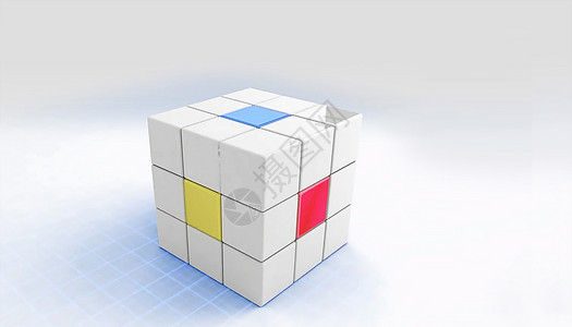 立体方块元素魔方图形背景