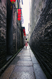 小城雨巷西塘小巷 石皮弄背景