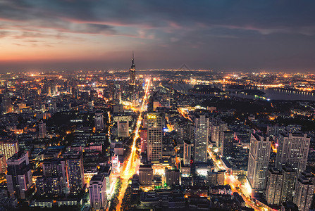 南京财经大学南京城市夜景背景