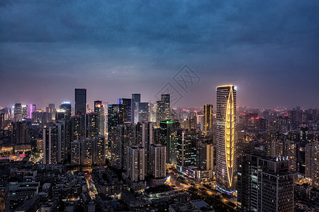 成都CBD城市背景成都夜高清图片