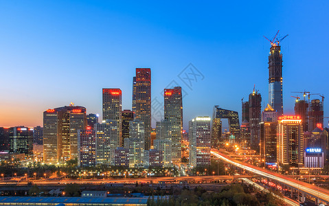 国贸夜景北京时间高清图片