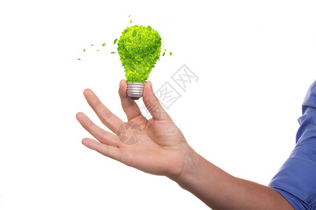 环保绿色灯泡背景图片