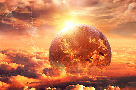 黄色地球高科技爆炸云设计图片
