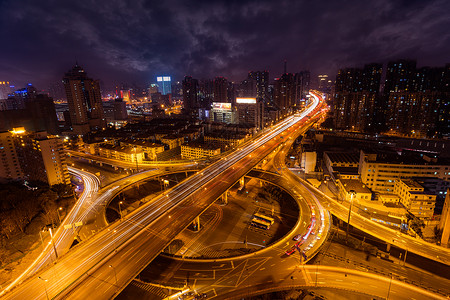 上海天目立交桥风光建筑摄影图片