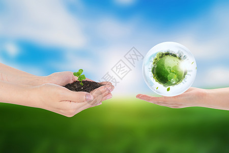 关爱地球环保技术创意背景图片