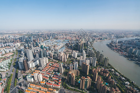 上海城市风景俯视城市风景背景