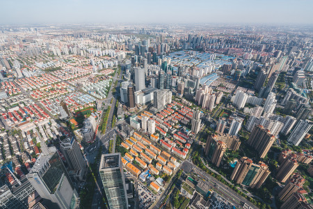 俯视城市风景商务高清图片素材