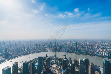 上海城市风景俯视城市风景背景