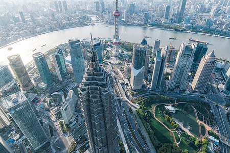 上海城市风景俯视城市风景背景