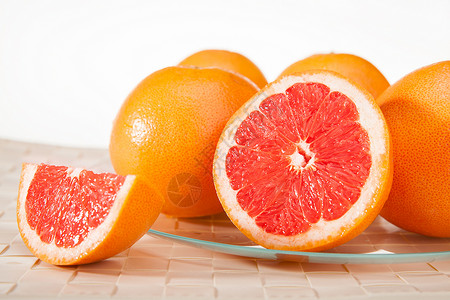 红橙子色彩斑斓的水果背景