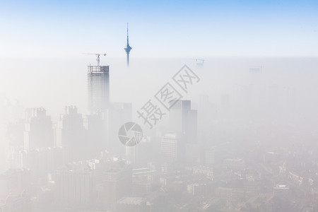 雾霾橘天空之城背景