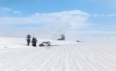 白雪中的房屋背景图片
