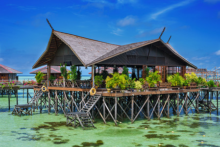 海岛度假蜜月水屋建筑图片