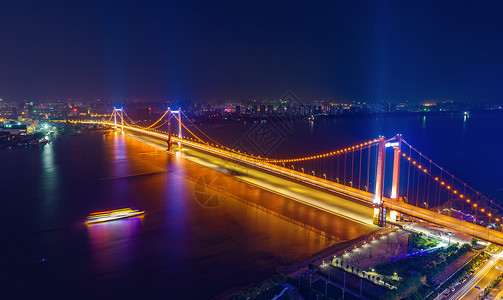 武汉江滩夜景武汉城市桥梁夜景背景