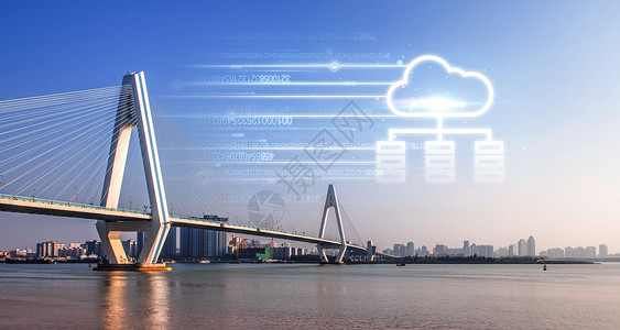 钱江大桥铁拉大桥云数据设计图片