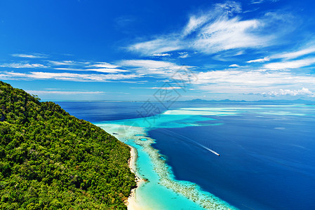 马来西亚仙本那风景蓝天下的海岛风光背景