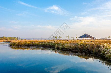 沙漠蓝天宁夏银川沙漠风光背景