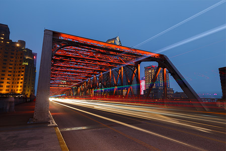 公路线城市夜景车流背景