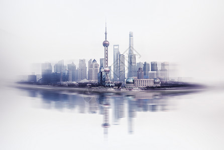 上海陆家嘴金融建筑画报感上海中心高清图片素材
