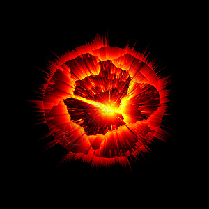 橙色火焰特效星球爆炸设计图片