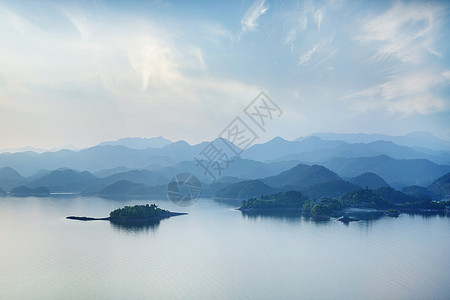 水墨老鼠千岛湖黎明背景