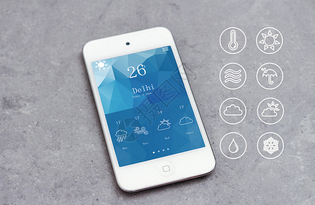 苹果手机手机天气预报应用背景图片