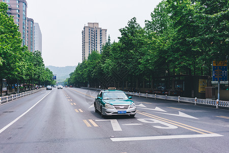 智能车海报出租车路口停车背景