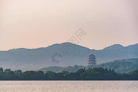 杭州西湖清晨水面高清图片素材