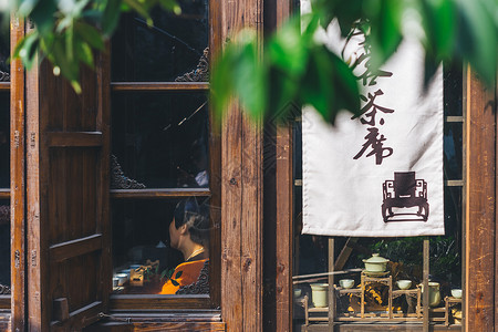 杭州小河直街的古朴窗口高清图片