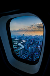 深圳航空飞机窗外的世界－深圳背景