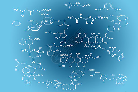 化学分子蓝色背景图片