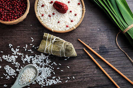 端午节美食粽子配料高清图片