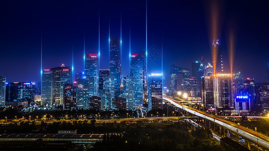 北京峰会国贸城市夜景设计图片