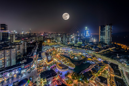 深圳海上世界城市夜景背景