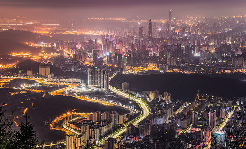 深圳鹏城夜景背景