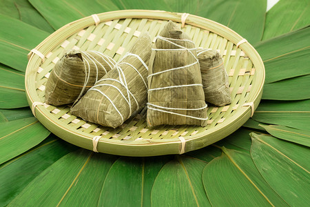 设计素材竹篮端午端午节粽叶粽子创意摄影背景