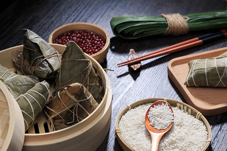 古风制作素材端午节美食粽子背景
