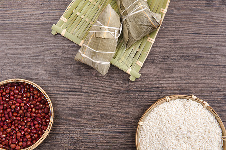 端午节食物粽子材料图片