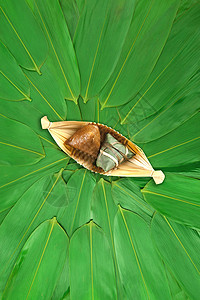 绿色大米端午节粽子创意背景设计设计图片