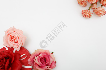 生日元素花与礼物盒背景