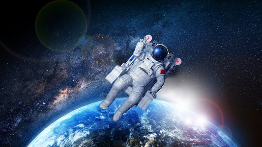 宇航员登月球背景图片