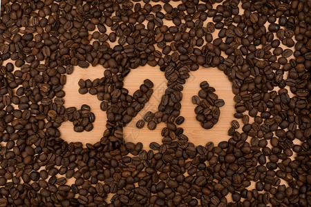 520情人节咖啡豆创意摄影背景图片